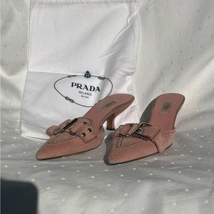 PRADA pink closed toe heels